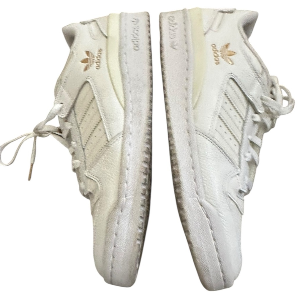 Adidas Forum Low White Gold tumbled leather sneakers size 10.5 women - Picture 10 of 12